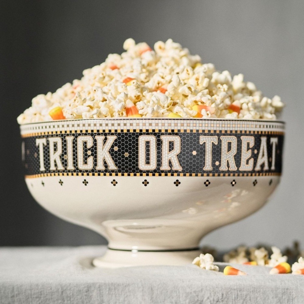 Anthropologie‎ Trick or Treat Bowl - Black and Cream